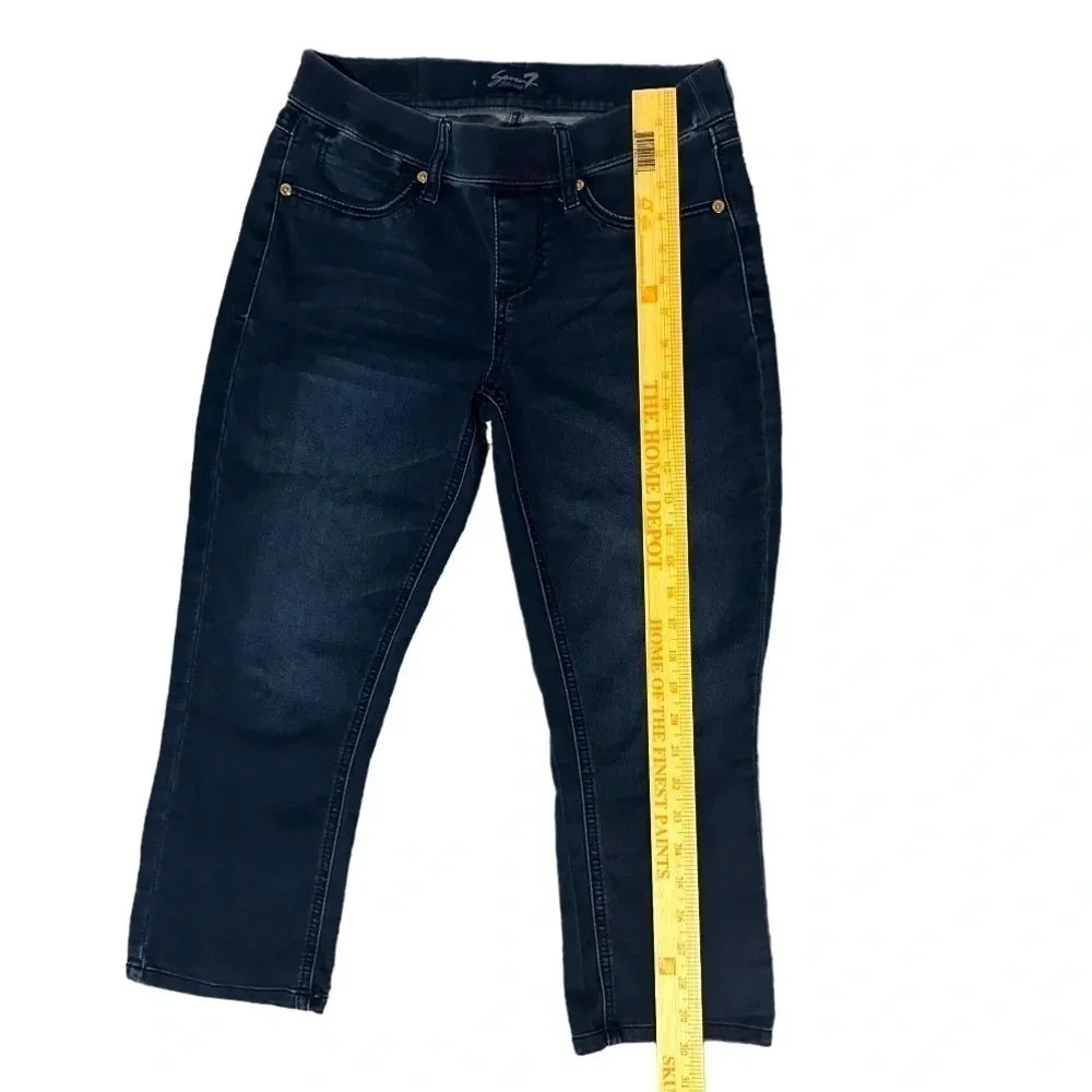 Seven7 Womens 6 Dark Blue Denim Jeans Cotton Blend - Picture 4 of 8